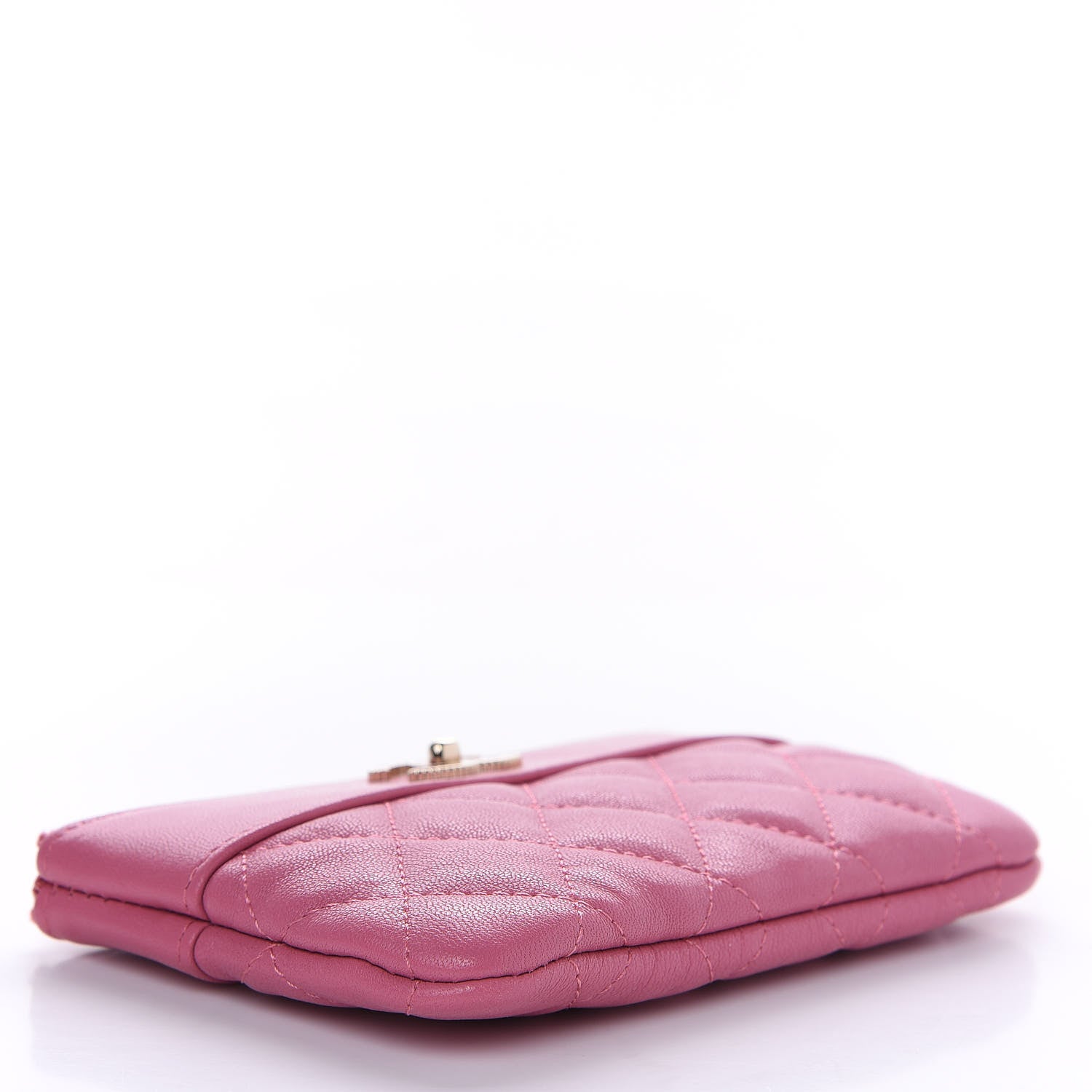 Chanel Sheepskin Quilted Small Vintage Mademoiselle Cosmetic Case Dark Pink 4 of 11