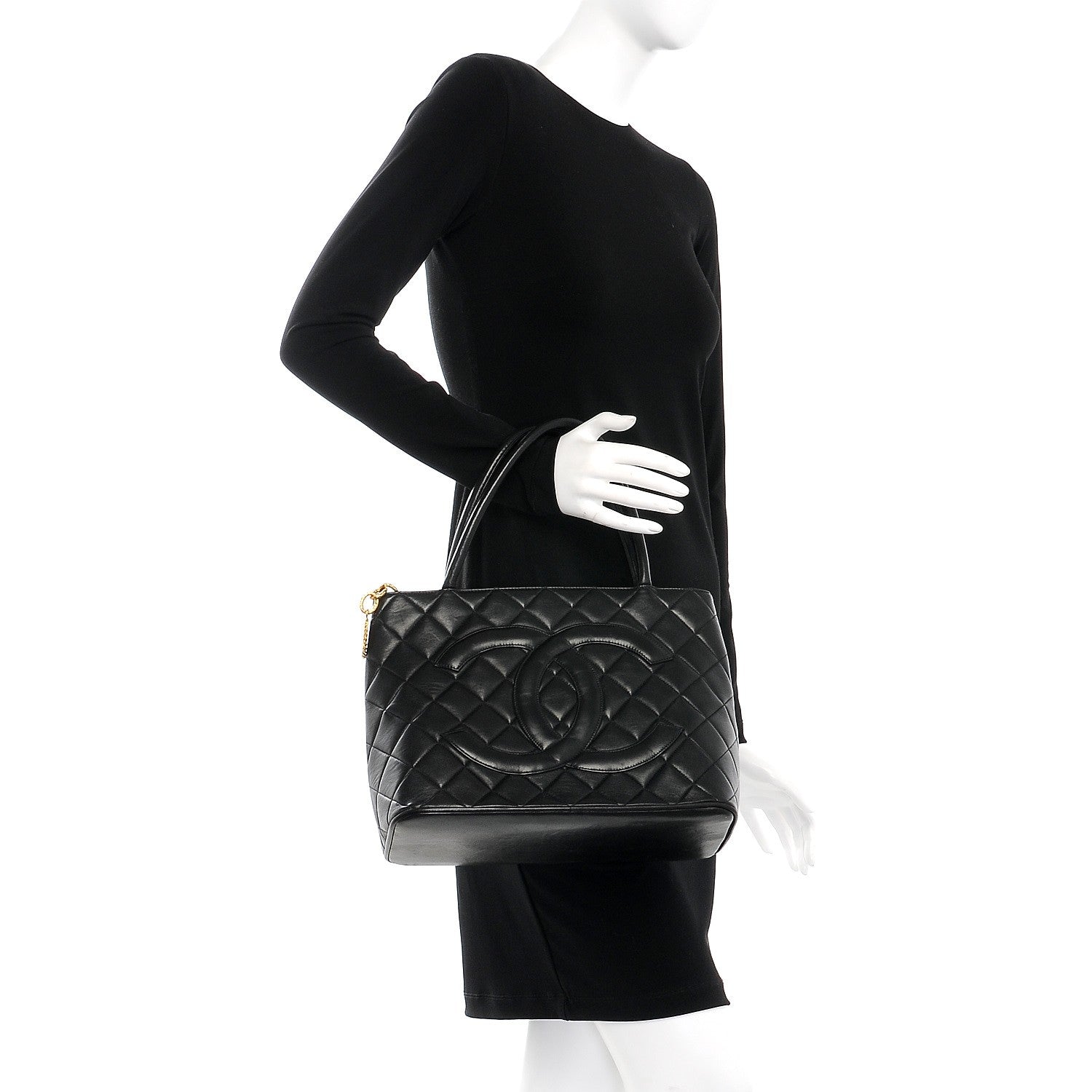 Chanel Lambskin Quilted Medallion Tote Black 2 of 11