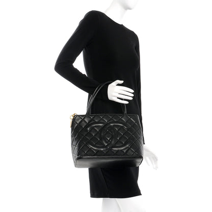 Chanel Lambskin Quilted Medallion Tote Black 2 of 11