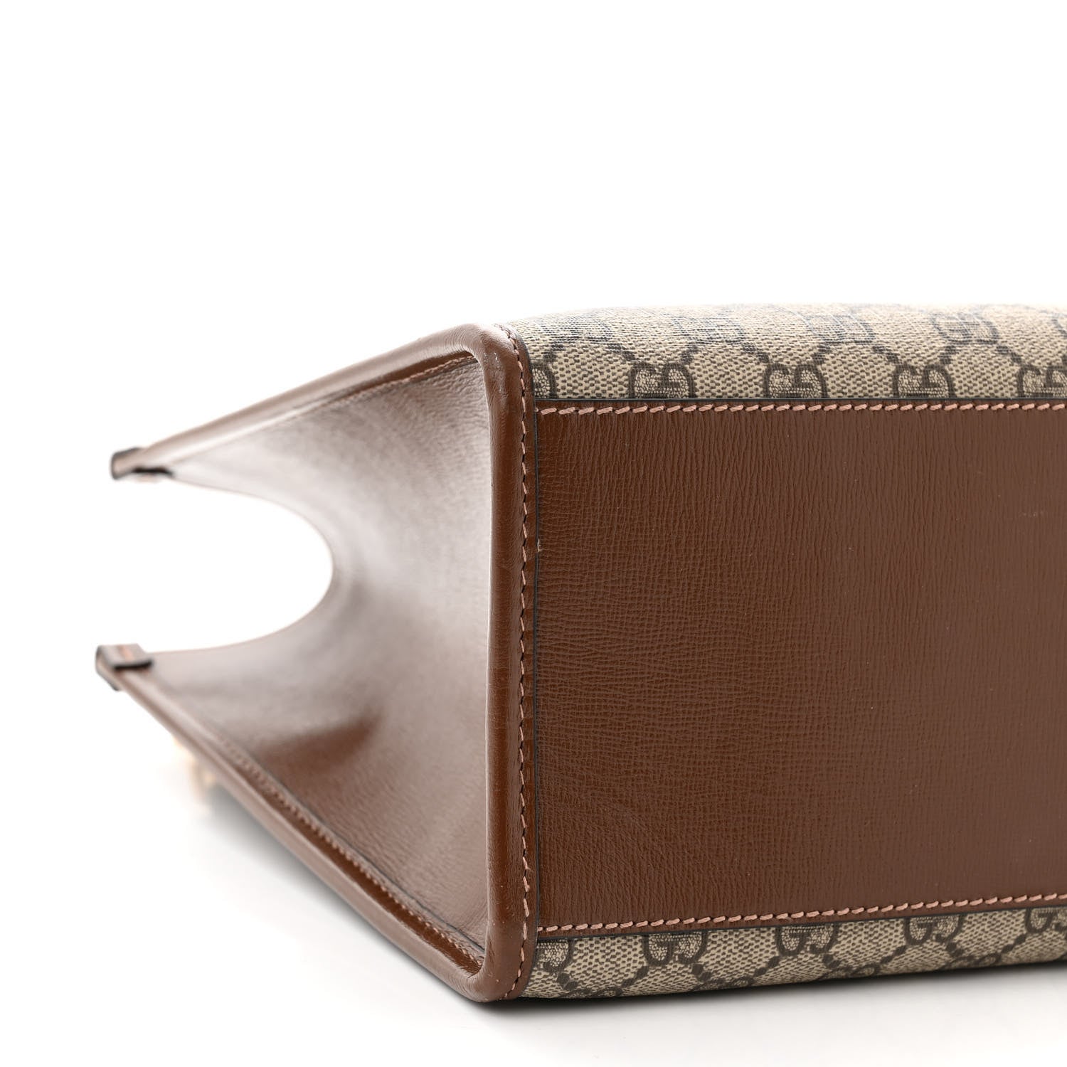 Gucci GG Supreme Monogram Azalea Calfskin Small Retro Interlocking G Tote Bag Beige Ebony Brown Sugar 9 of 10