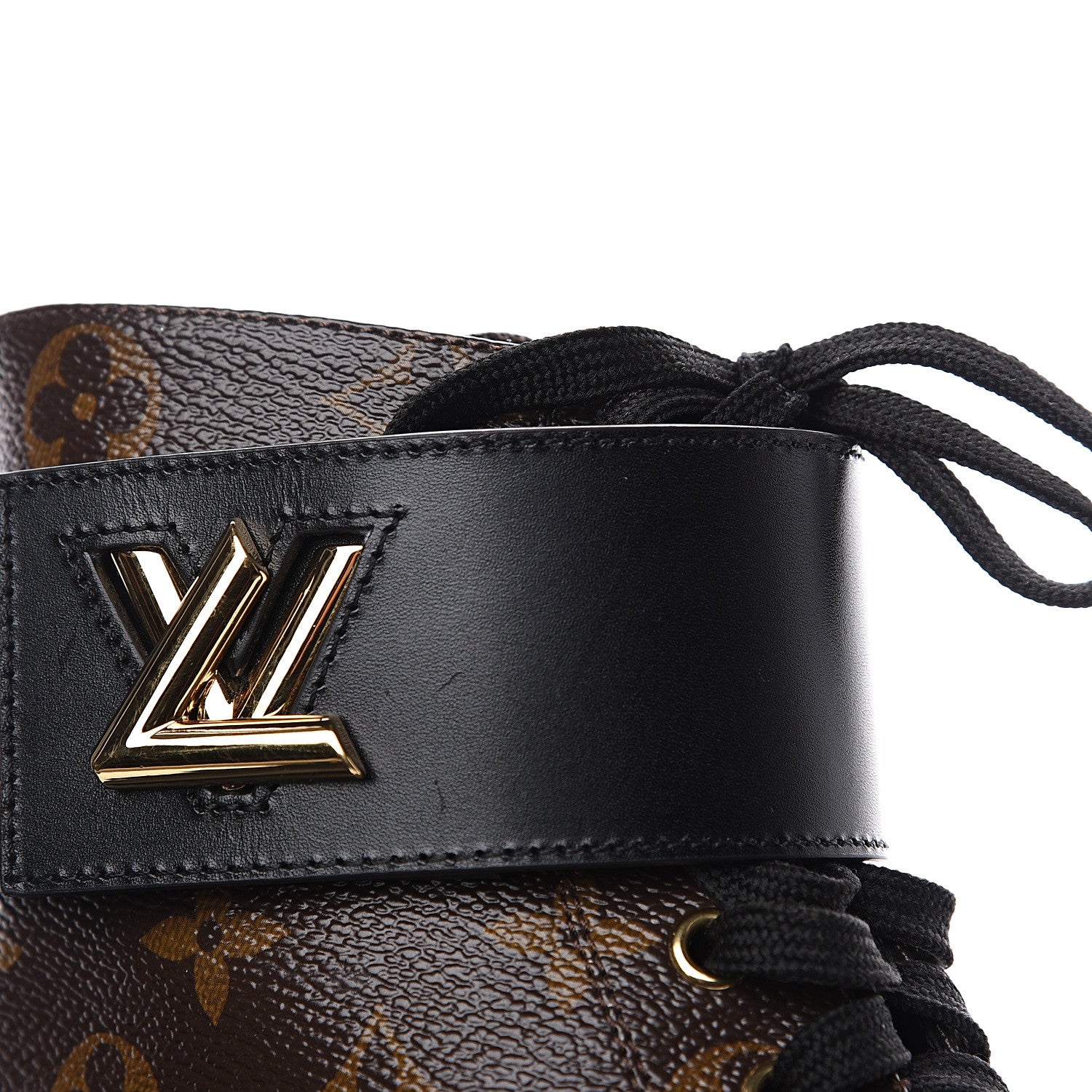 Louis Vuitton Calfskin Monogram Wonderland Flat Ranger Boots 37.5 Black 8 of 10