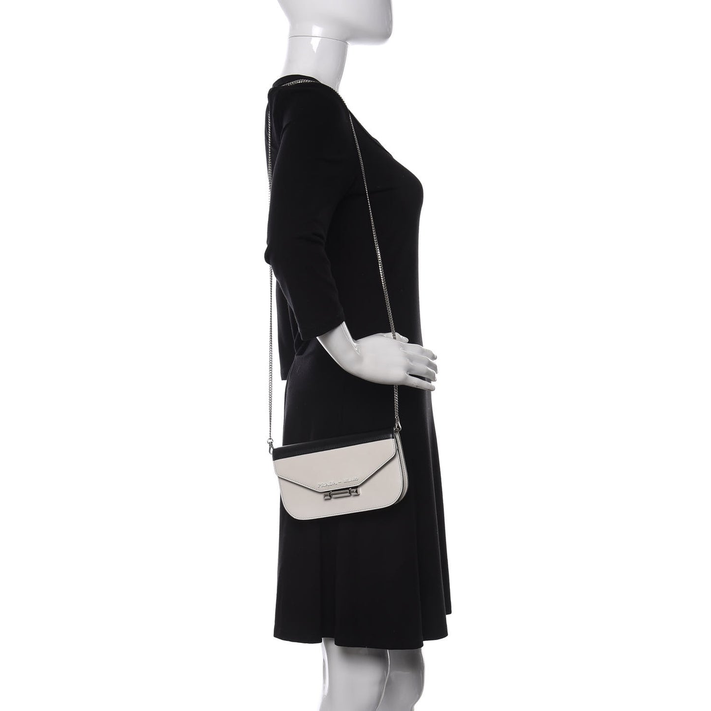 Spazzolato Sybille Monochrome Crossbody Bag White Black
