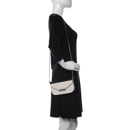 Prada Spazzolato Sybille Monochrome Crossbody Bag White Black 2 of 9