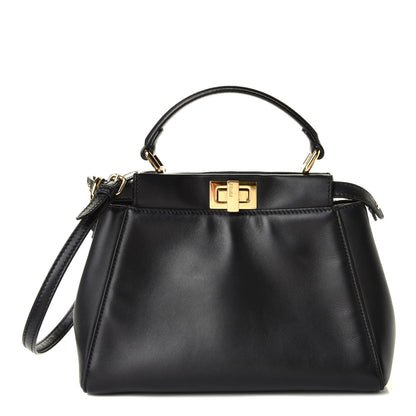 Fendi Nappa Mini Peekaboo Iconic Satchel Black 3 of 12