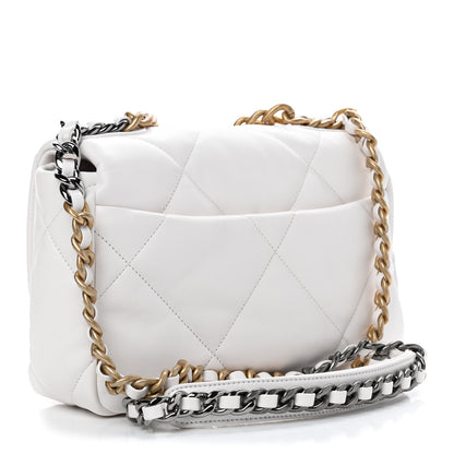 Chanel Lambskin Quilted Medium Chanel 19 Flap White 3 of 11