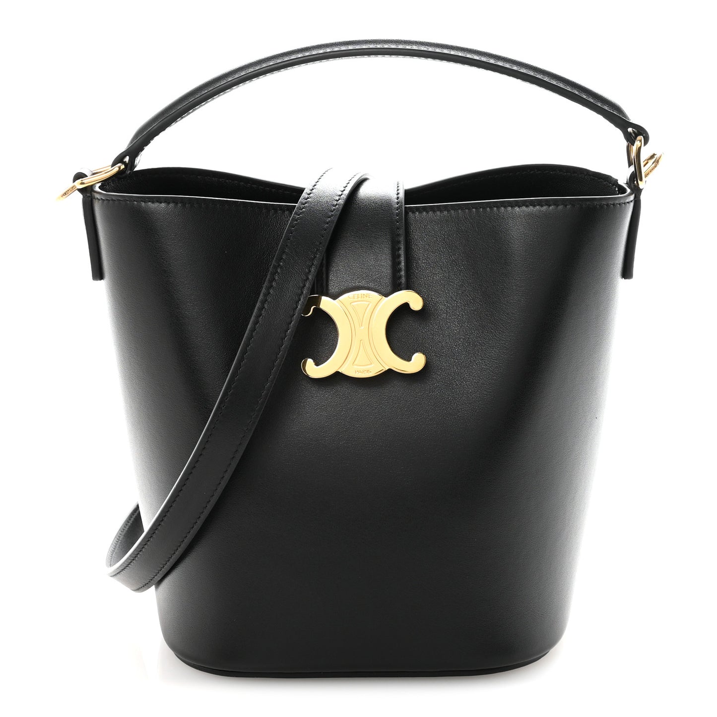 Smooth Calfskin Triomphe Small Louise Bag Black