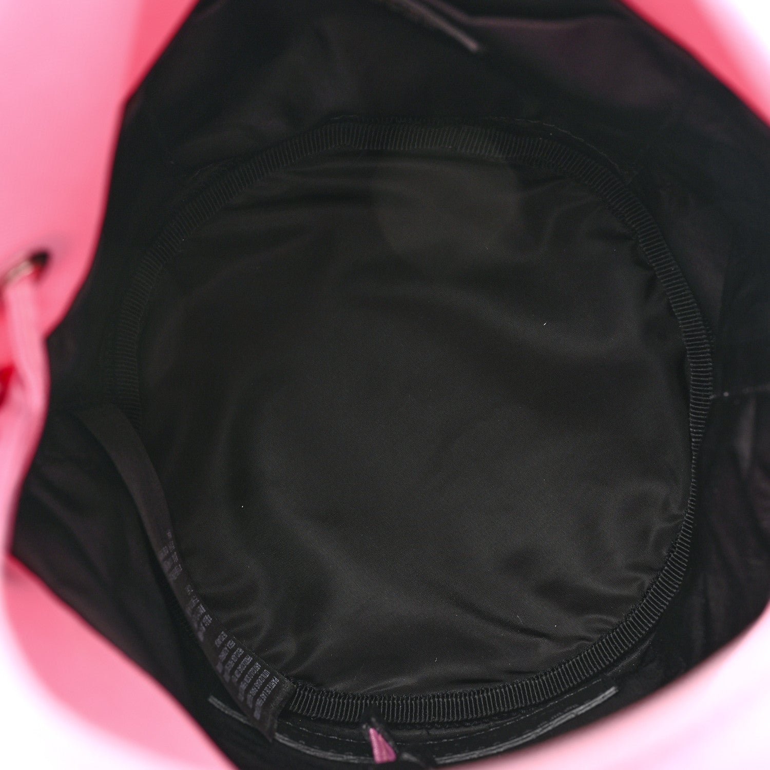 Balenciaga Recycled Sport Nylon Logo Embroidered Wheel Drawstring Bucket Bag XS Pink White 5 of 10