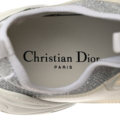 Christian Dior Laminated Knit D-Connect Sneakers 37 Silver 7 of 8