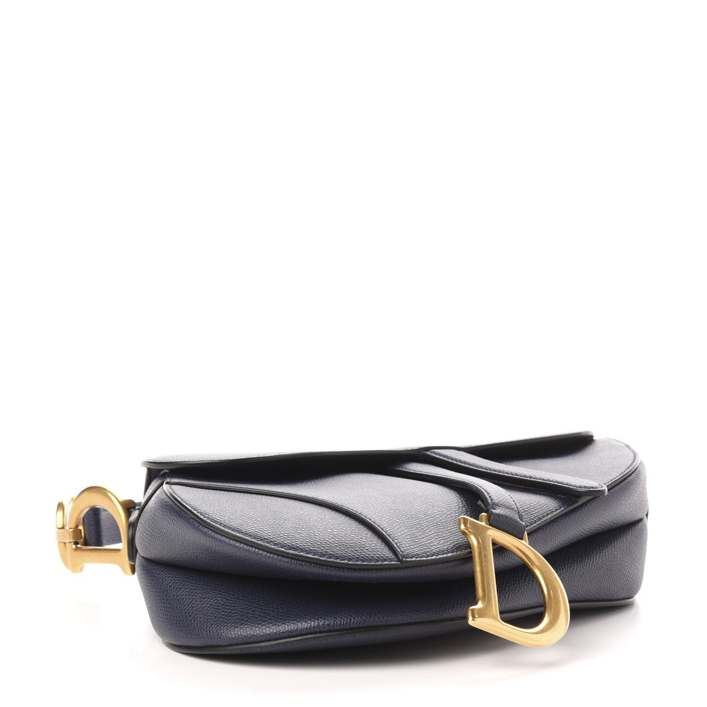 Grained Calfskin Saddle Bag Navy