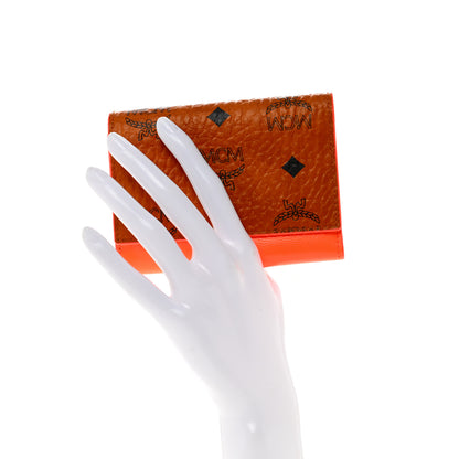 MCM Visetos Patent Trifold Wallet Cognac Orange 2 of 6