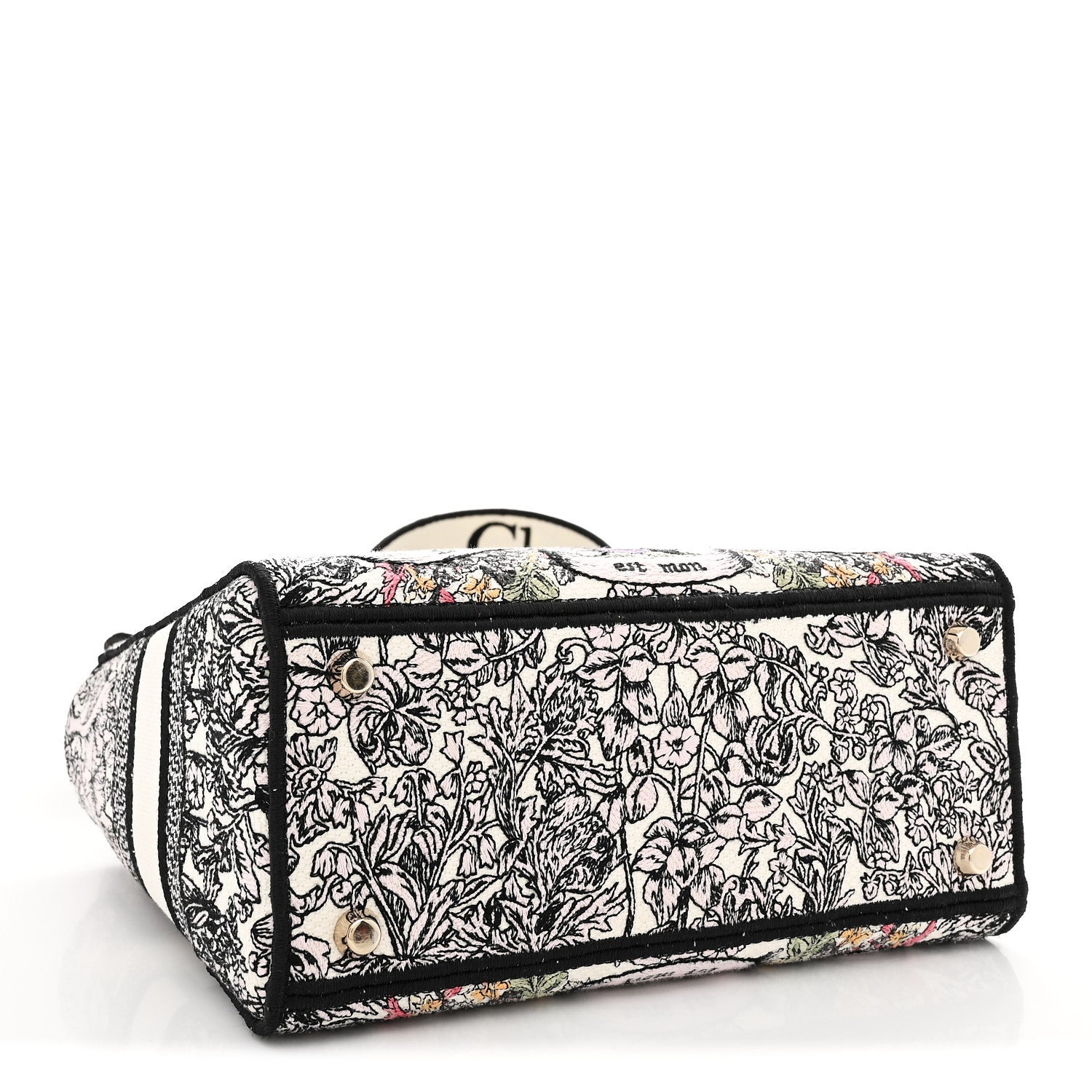 Christian Dior Canvas Around the World Embroidered Medium Lady D-Lite White Multicolor 4 of 11