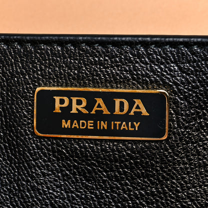 Prada City Calfskin Saffiano Cahier Bag Caramel Black 6 of 8