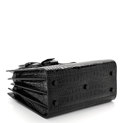 Saint Laurent Calfskin Crocodile Embossed Baby Sac De Jour Black 5 of 10