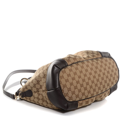 Gucci Monogram Large Sukey Top Handle Bag Beige Dark Brown 4 of 9