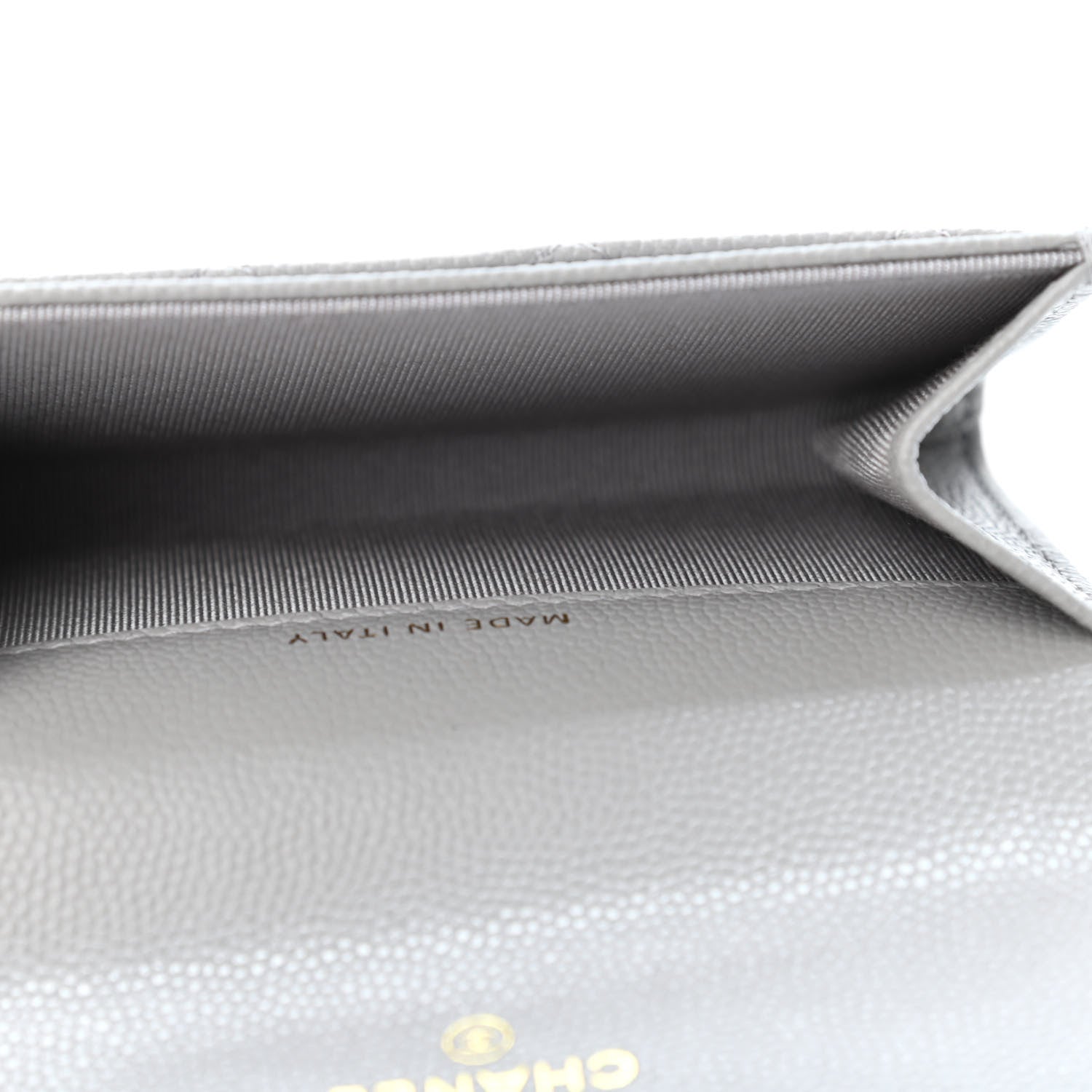 Chanel Caviar Quilted Flap Card Holder Wallet Grey 4 of 4
