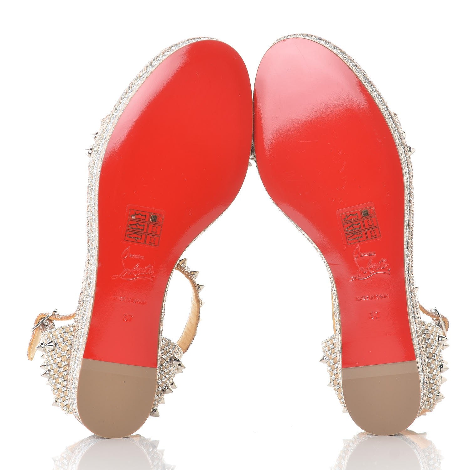 Christian Louboutin Vacchetta Laminato Madmonica 60 Platform Sandals 37 Version Silver 6 of 7
