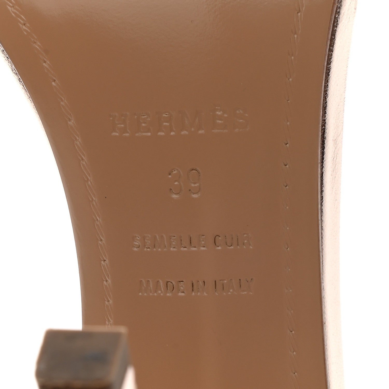 Hermes Metallic Nappa Premiere 105 Sandals 39 Rose Dore 8 of 9