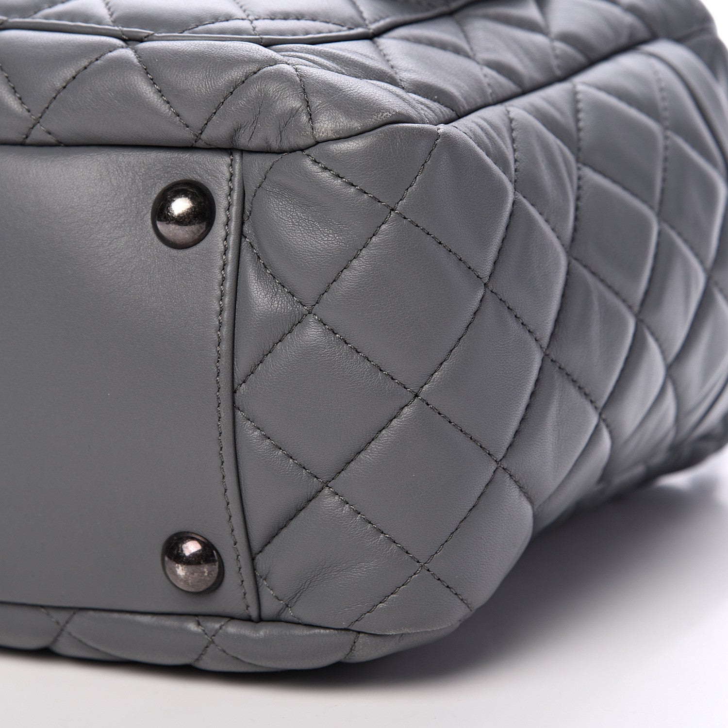 Chanel Lambskin Quilted Shoulder Bag Grey 9 of 12