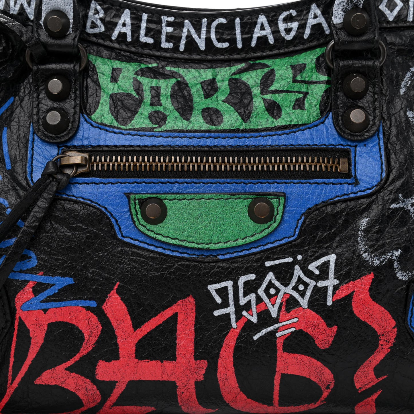 Agneau Graffiti All Over Classic Hardware S City Black Vert Rouge