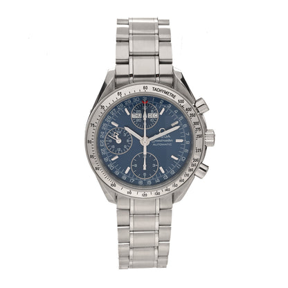 Omega Stainless Steel 39mm Speedmaster Triple Calendar Chronograph Automatic Watch Blue 3523.80 1 of 5