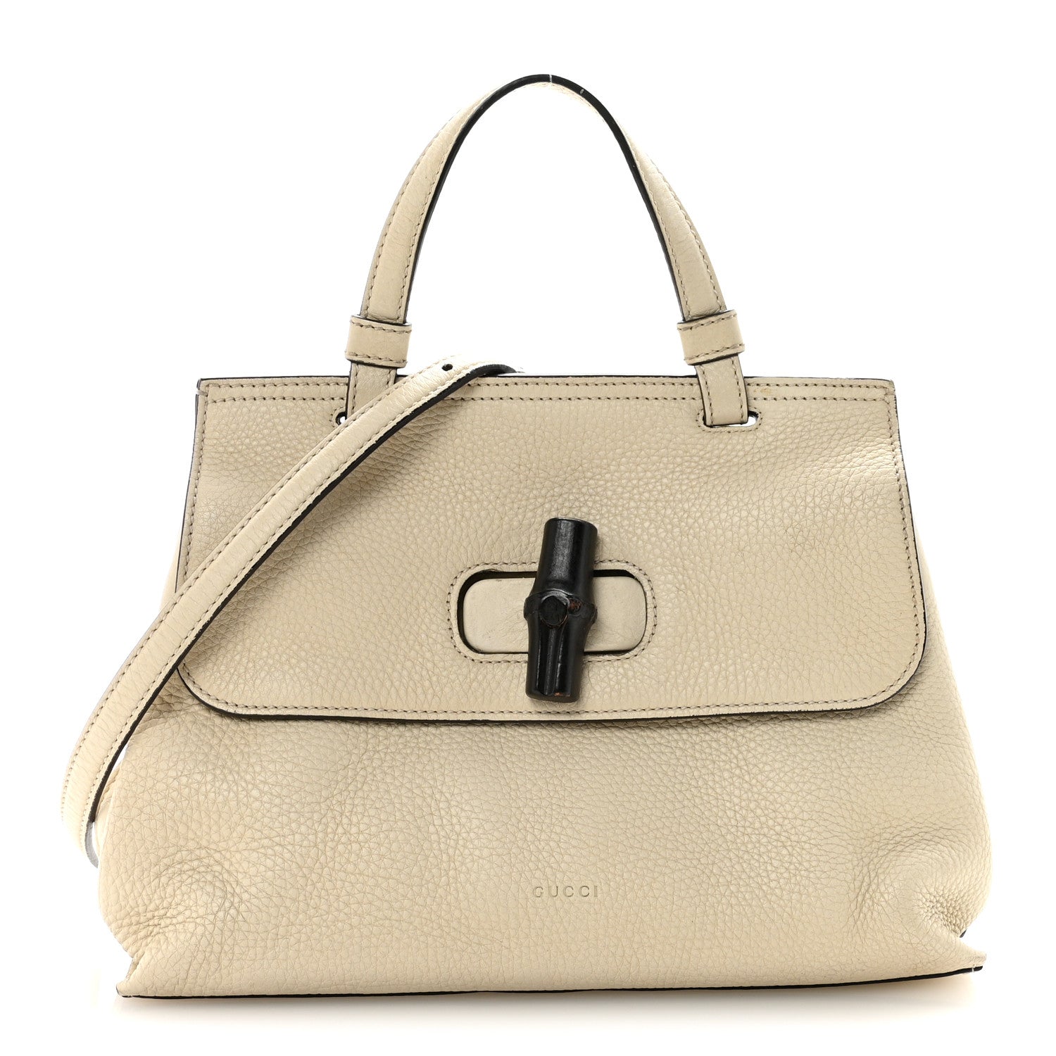 Gucci Cellarius Calfskin Small Bamboo Daily Top Handle Bag Mystic White 1 of 9