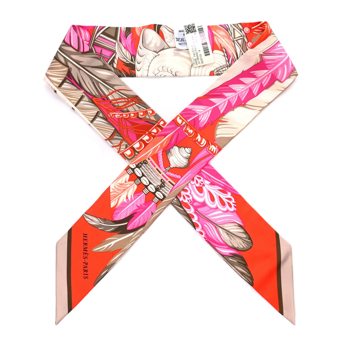 Silk La Danse Pacifique Twilly Orange Fuchsia Kaki