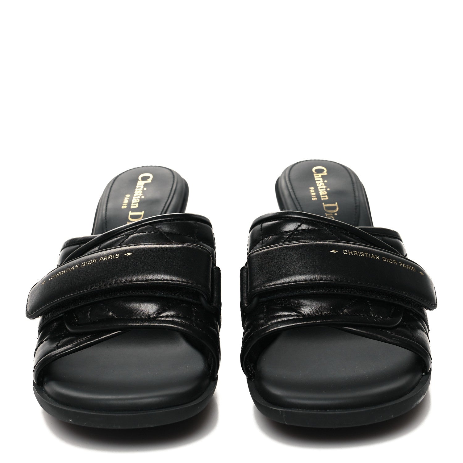 Christian Dior Calfskin Cannage Quilted Dio(r)evolution 80mm Slide Sandals 38.5 Black 2 of 8