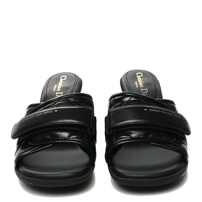 Christian Dior Calfskin Cannage Quilted Dio(r)evolution 80mm Slide Sandals 38.5 Black 2 of 8