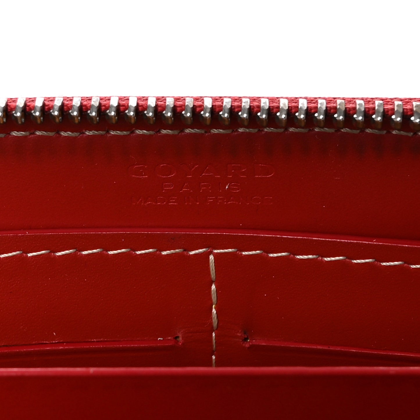 Goyardine Matignon Zip Around GM Wallet Red