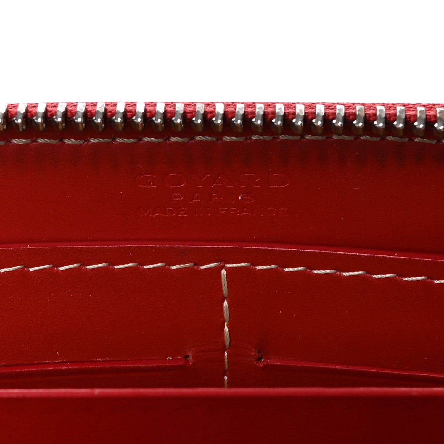 Goyard Goyardine Matignon Zip Around GM Wallet Red 6 of 8