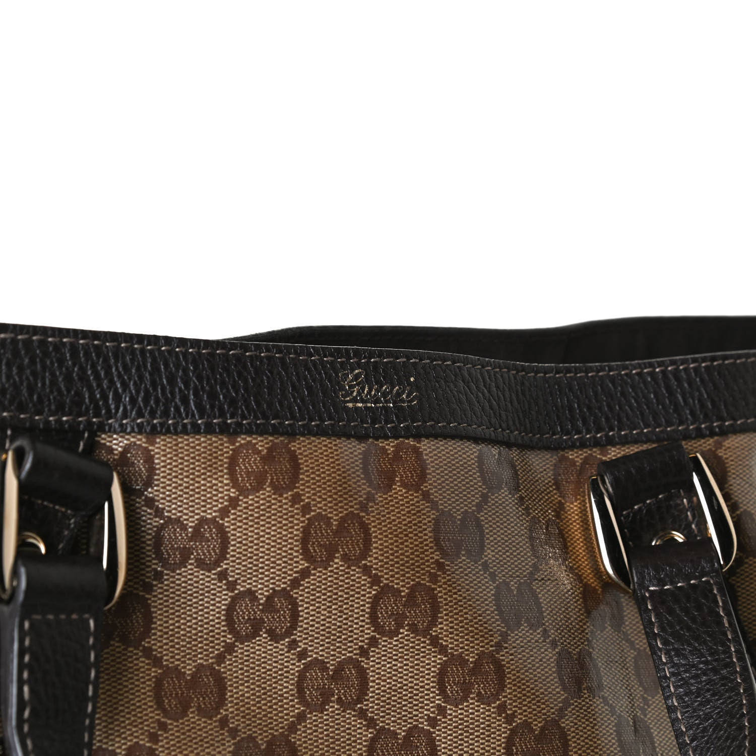 Gucci Crystal Monogram Medium Abbey Convertible Tote Dark Brown 11 of 13