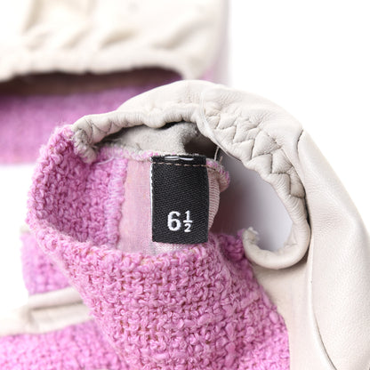 Chanel Tweed CC Fingerless Gloves 6.5 Purple 9 of 12