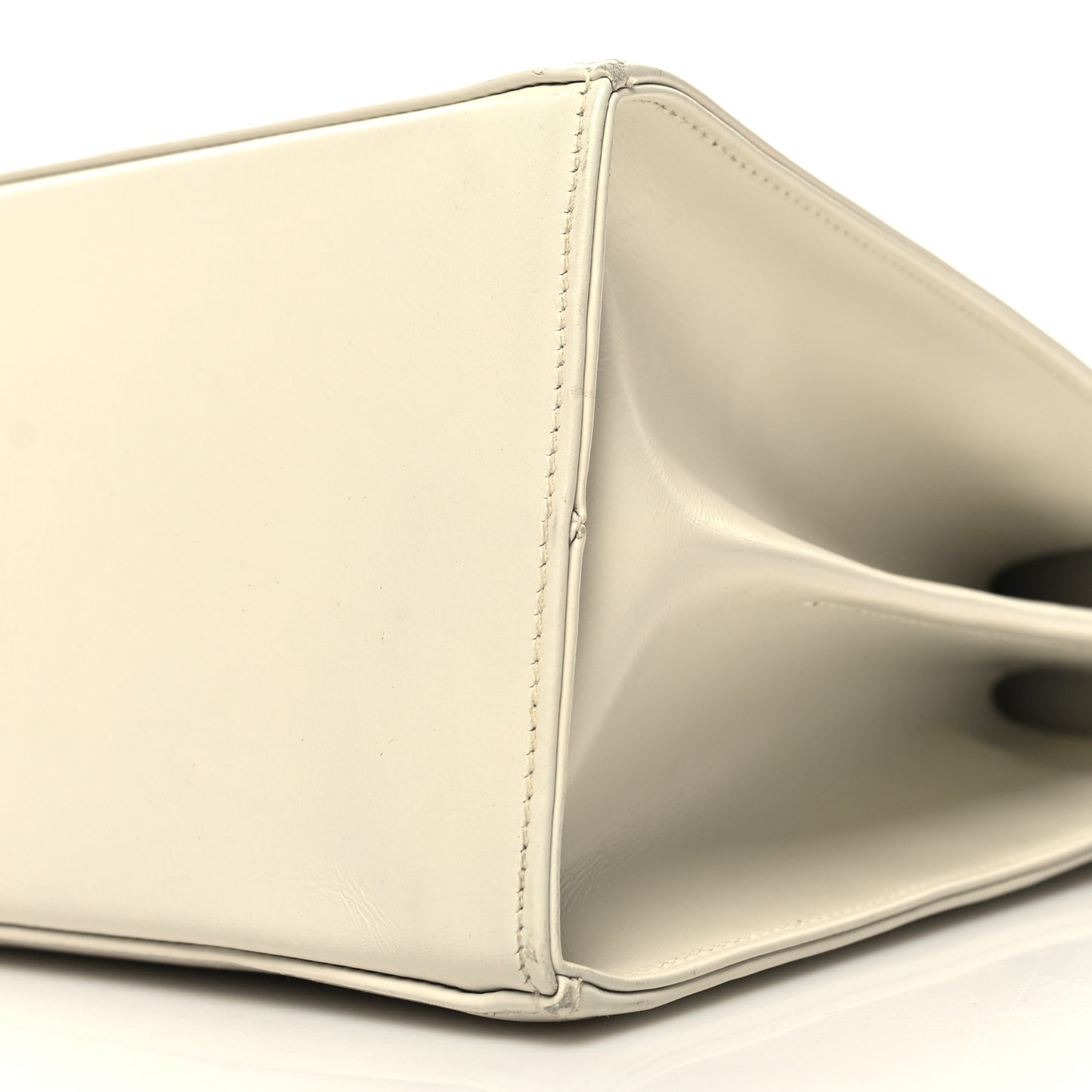 Brushed Off Calfskin Iconic Large Top Handle Bag Magnolia