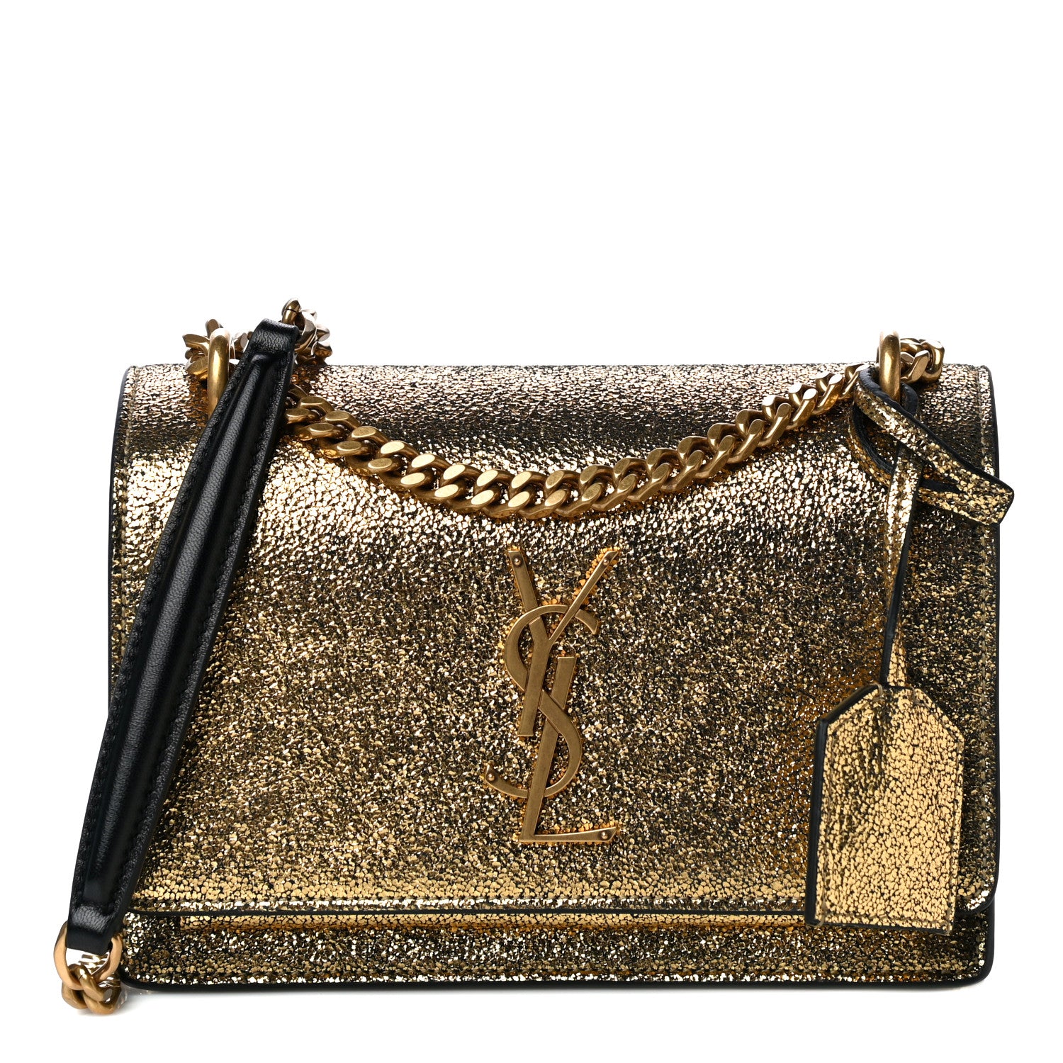 Saint Laurent Metallic Sparkle Calfskin Small Monogram Sunset Gold 1 of 23