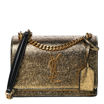 Saint Laurent Metallic Sparkle Calfskin Small Monogram Sunset Gold 1 of 23
