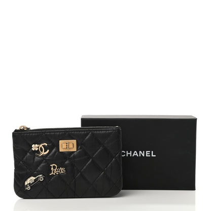 Chanel Aged Calfskin Charm Quilted Small Reissue Cosmetic Case Black 8 of 8