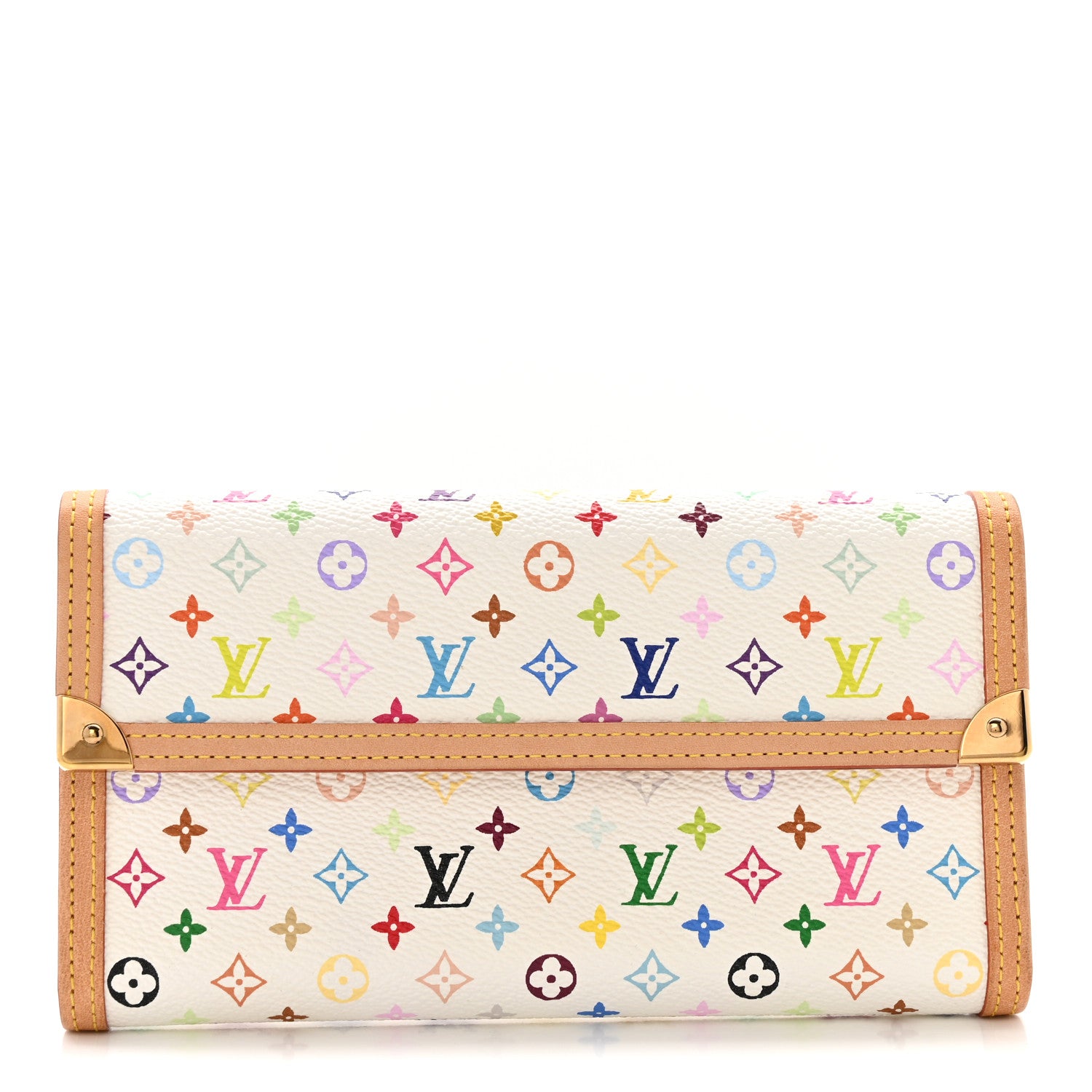 Louis Vuitton Monogram Multicolor Porte Tresor International Wallet White 1 of 10