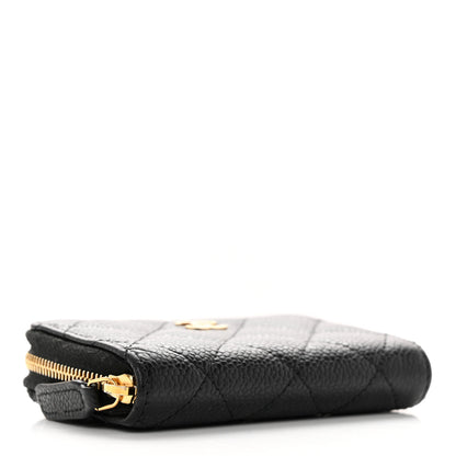 Chanel Caviar Quilted Zip Coin Purse Black 4 of 12