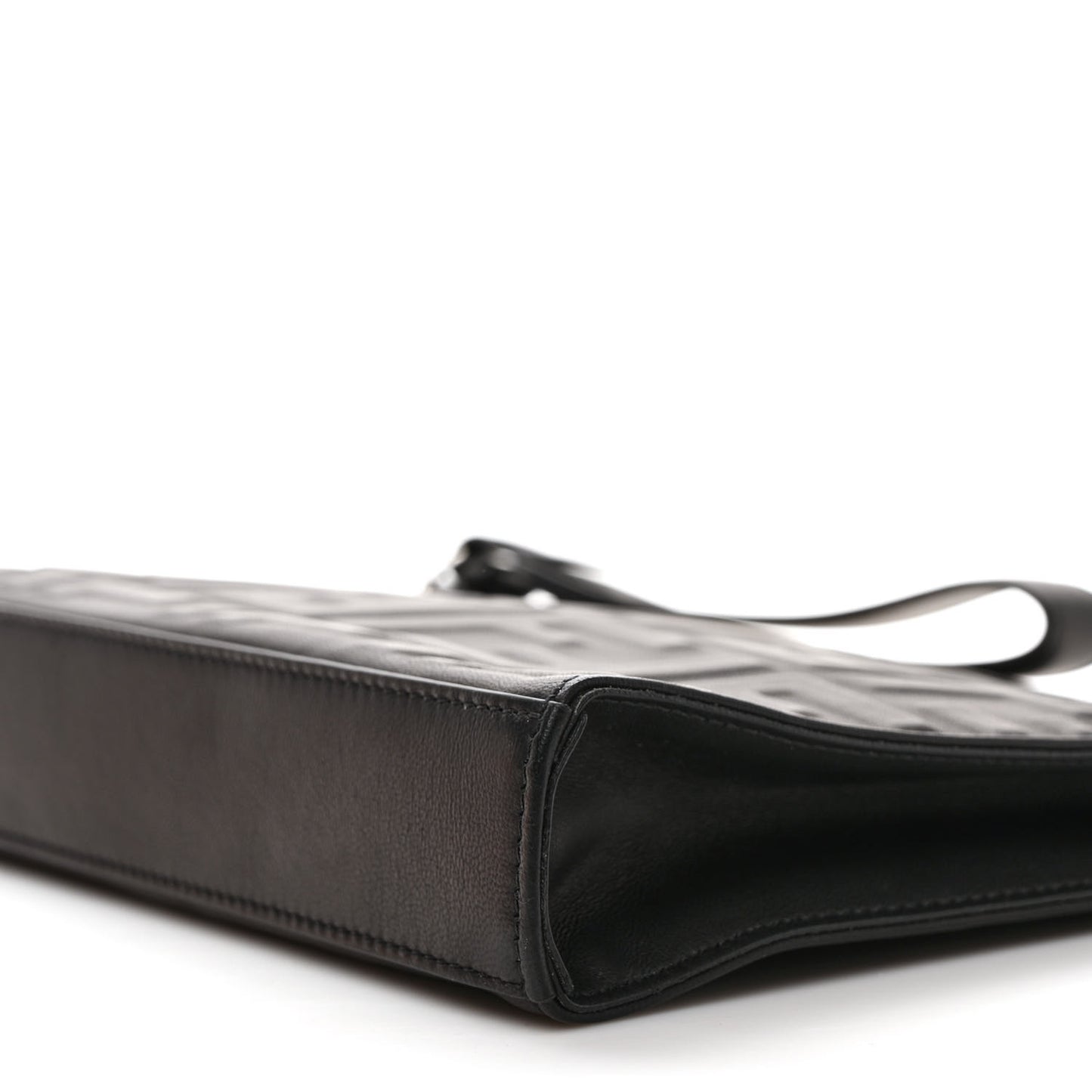 Vitello Grace FF 1974 Embossed Flat Pouch Black