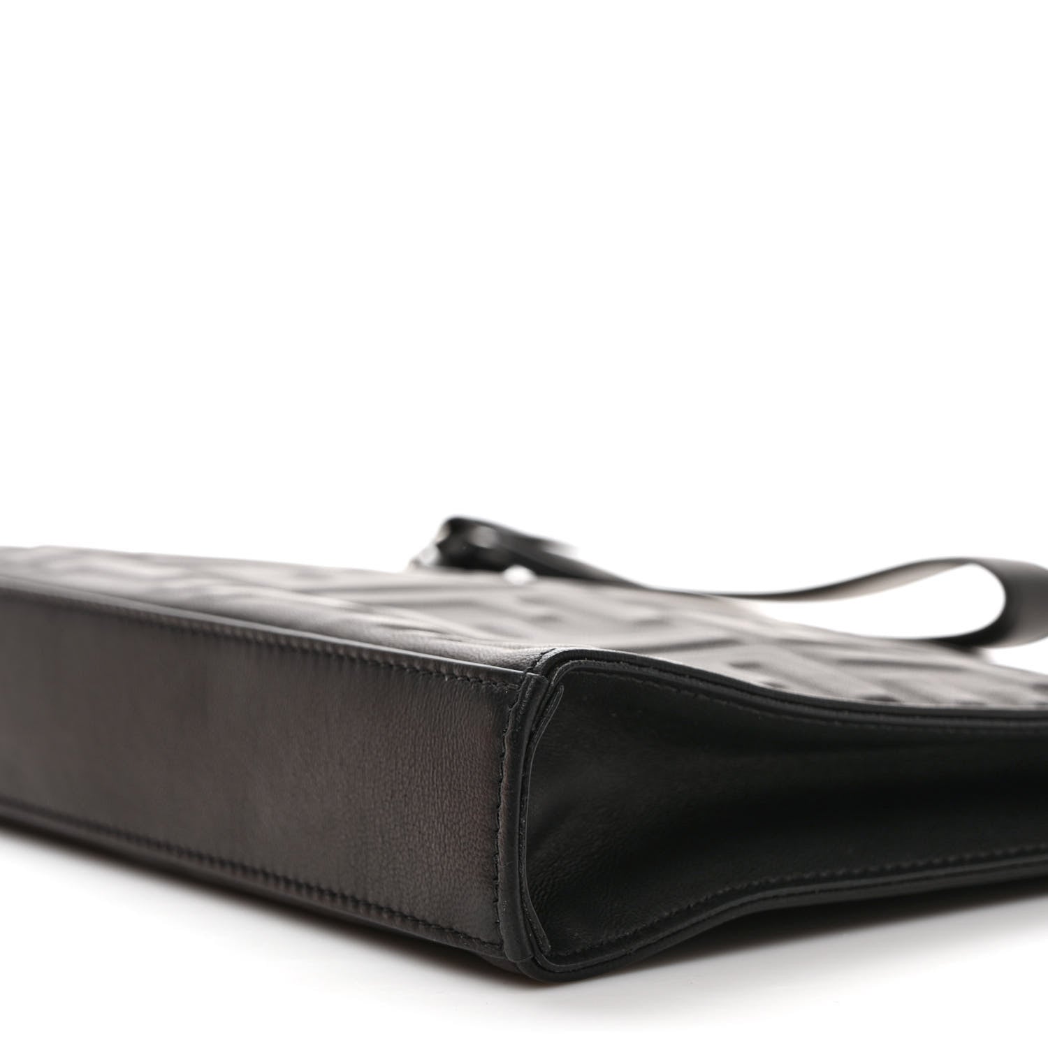 Fendi Vitello Grace FF 1974 Embossed Flat Pouch Black 7 of 7