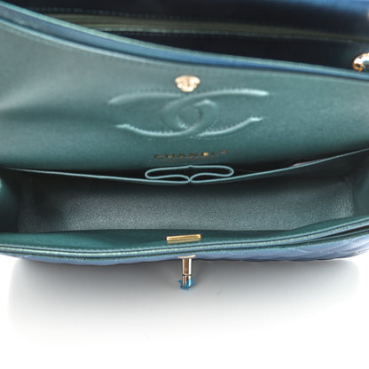 Chanel Iridescent Caviar Quilted Medium Double Flap Green 5 of 9
