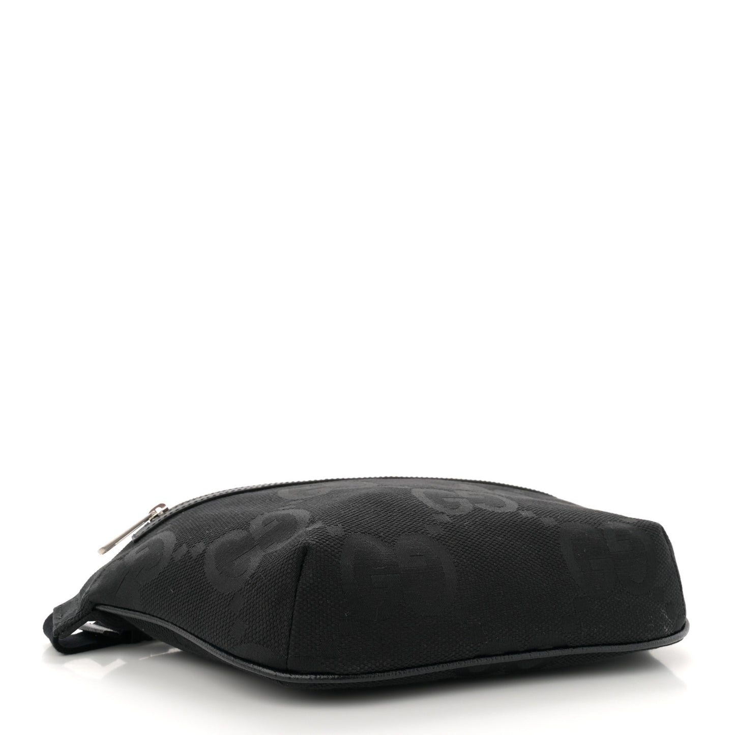 Monogram Jumbo GG Textured Dollar Calfskin Web Belt Bag Black