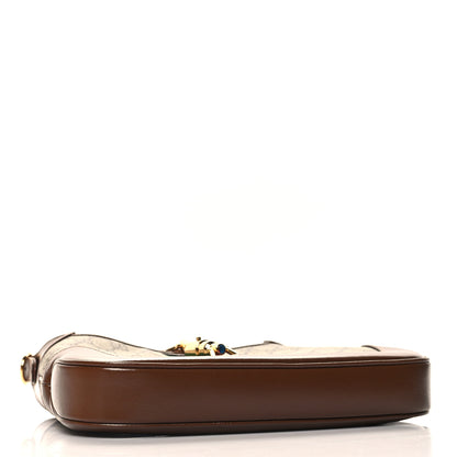 Gucci GG Supreme Monogram Azalea Calfskin Web Small Jackie 1961 Hobo Beige Ebony Brown Sugar 4 of 10