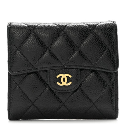 Chanel Caviar Quilted Compact Flap Wallet Black 1 of 12