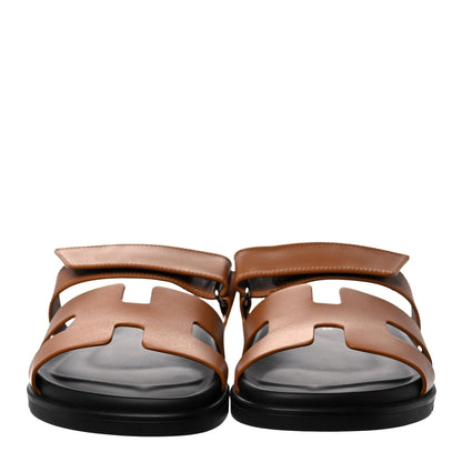 Hermes Calfskin Womens Chypre Sandals 39 Gold 2 of 9
