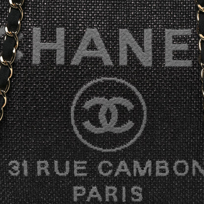 Chanel Woven Straw Raffia Large Deauville Tote Black 8 of 12