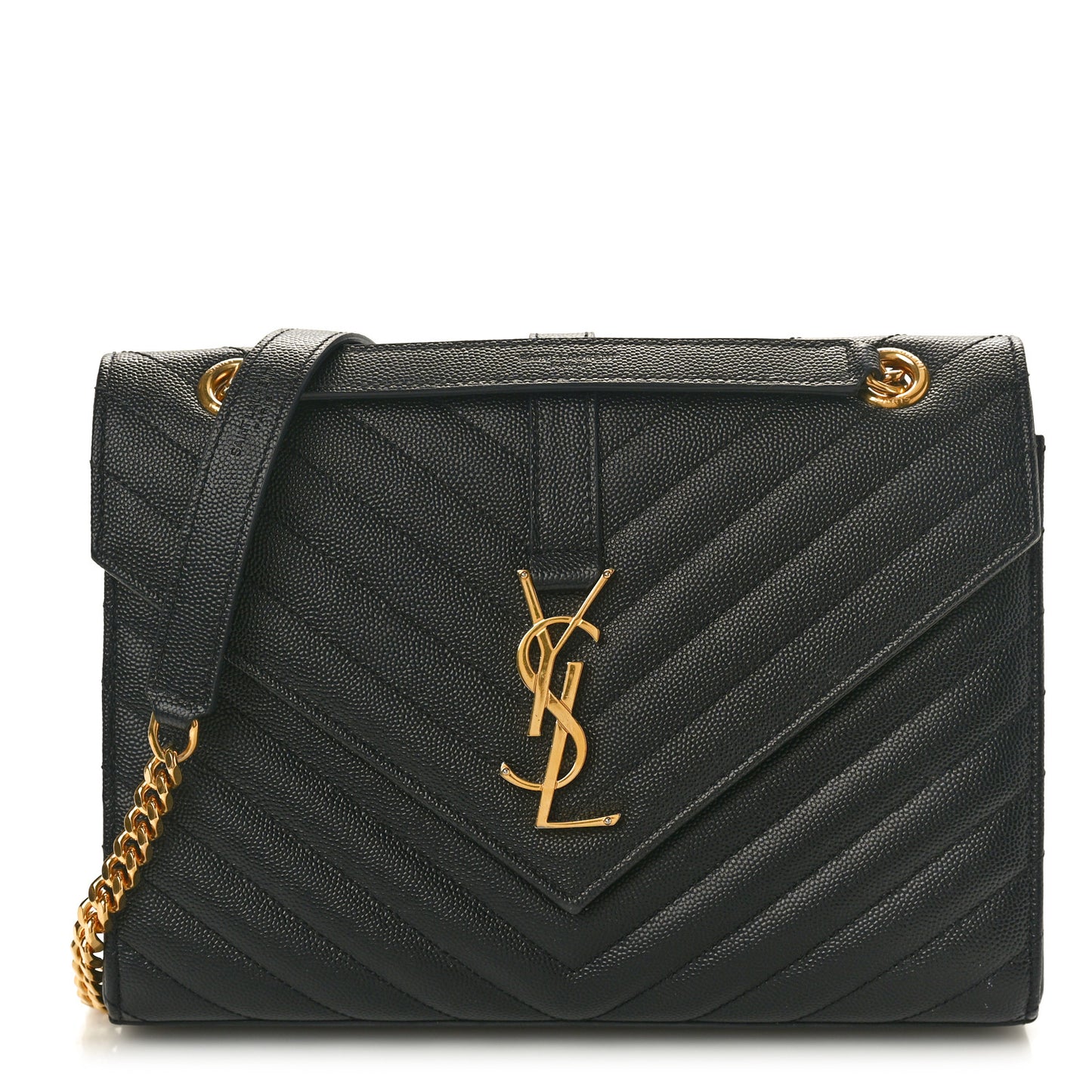 Grain De Poudre Matelasse Chevron Medium Monogram Satchel Black