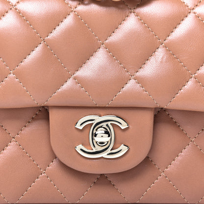 Chanel Lambskin Quilted Mini Rectangular Flap Brown 10 of 11