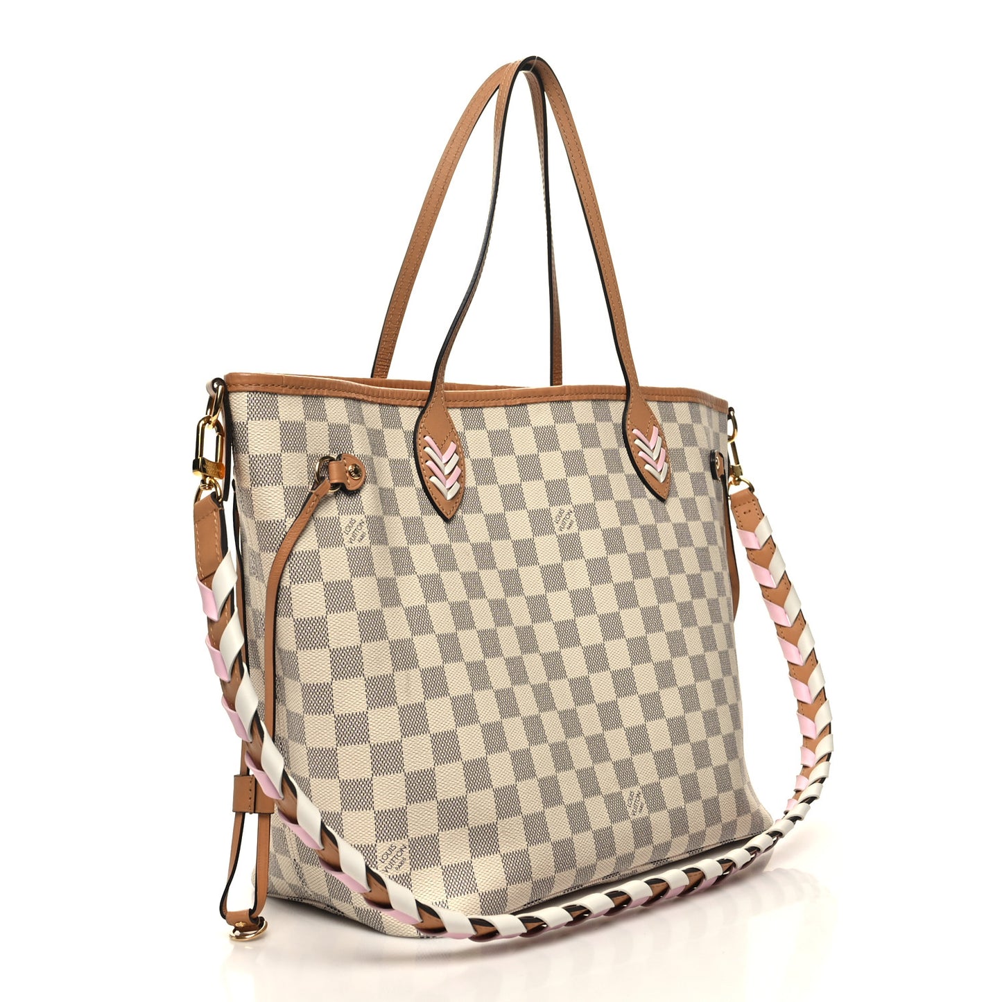 Damier Azur Braided Neverfull MM Orange