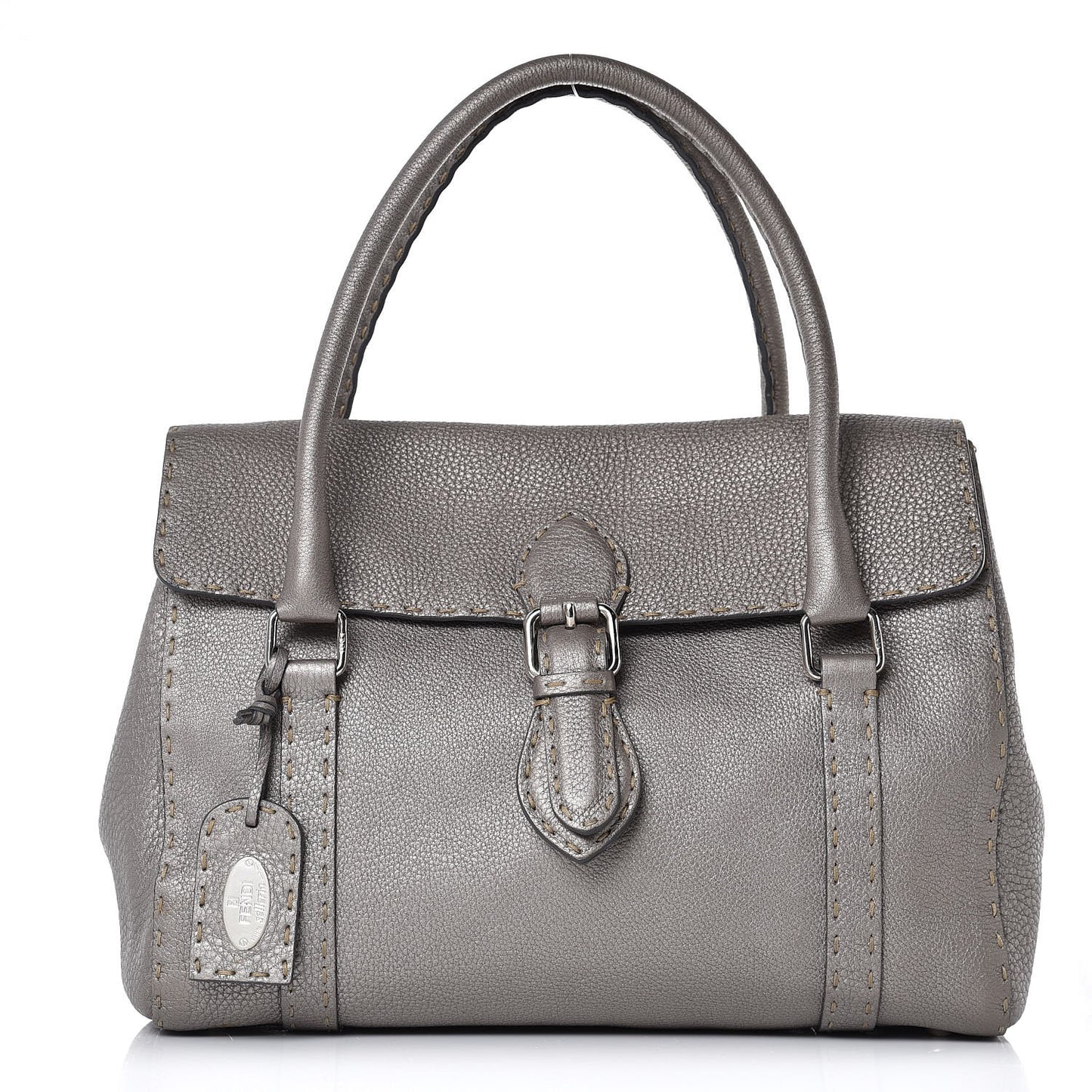 Cuoio Romano Selleria Medium Linda Satchel Peltro